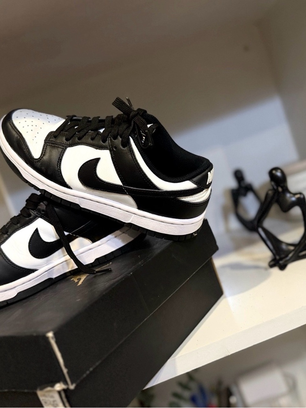 Black and White Low-Top Men's Sneakers